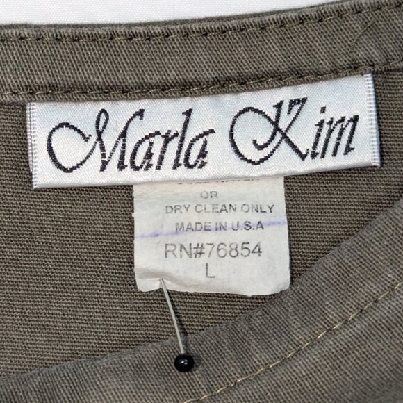 VTG 00s Y2K Marla Kim Khaki Green High-Waisted Pleated Mini Skirt with Chain - Picture 4 of 5